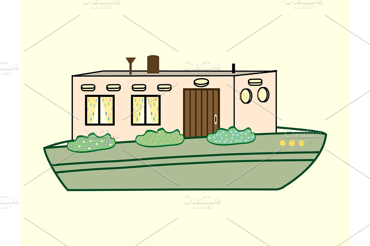 river house color water transport in Illustrations - product preview 8