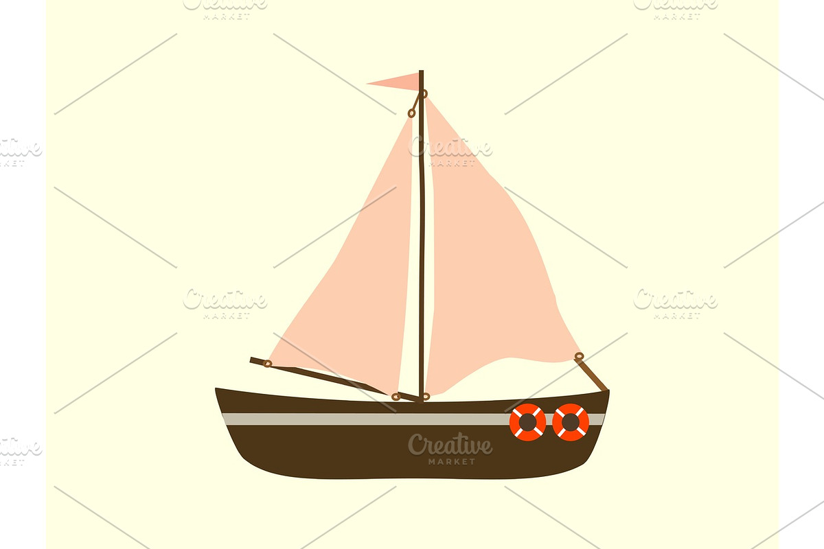 Sailing yacht sea transport in Illustrations - product preview 8