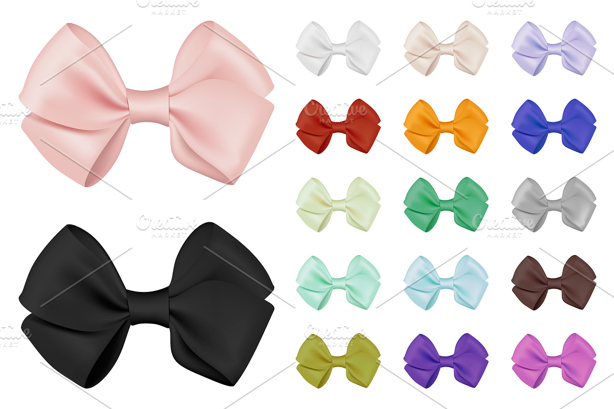Vector realistic bow set. in Illustrations - product preview 8
