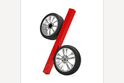 Car wheel sale 3d rendering