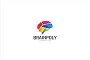 Brain Color Poly Logo