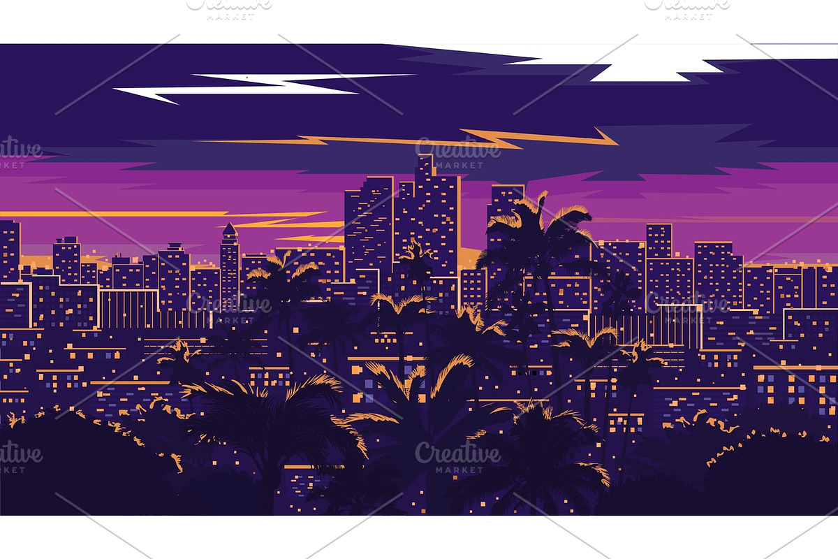 Los Angeles skyline in Illustrations - product preview 8
