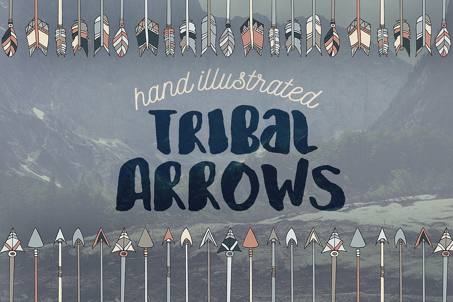 Hand Illustrated Tribal Arrows