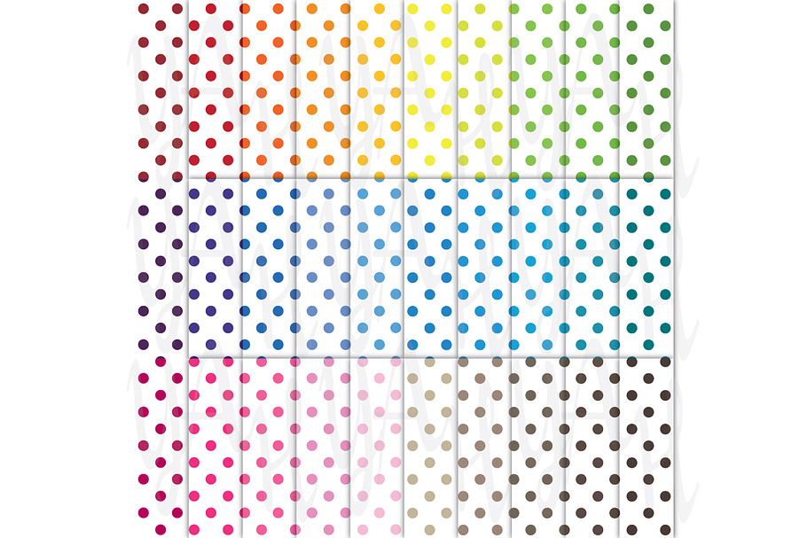 30 Colorful Polka Dot Digital Paper