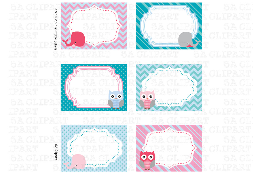 Printable labels Set in Illustrations - product preview 8
