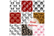 Floral seamless pattern with flower and leaf