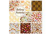 Bakery and pastry seamless pattern background