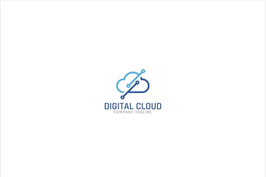 Digital Cloud Logo in Logo Templates - product preview 8