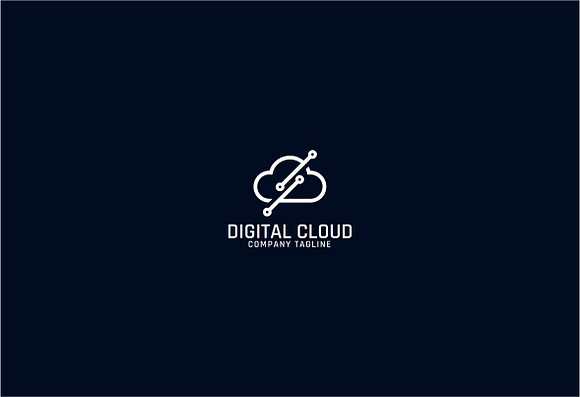 Digital Cloud Logo in Logo Templates - product preview 1