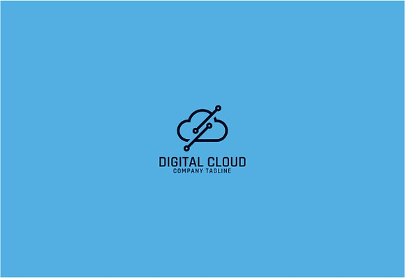 Digital Cloud Logo in Logo Templates - product preview 2
