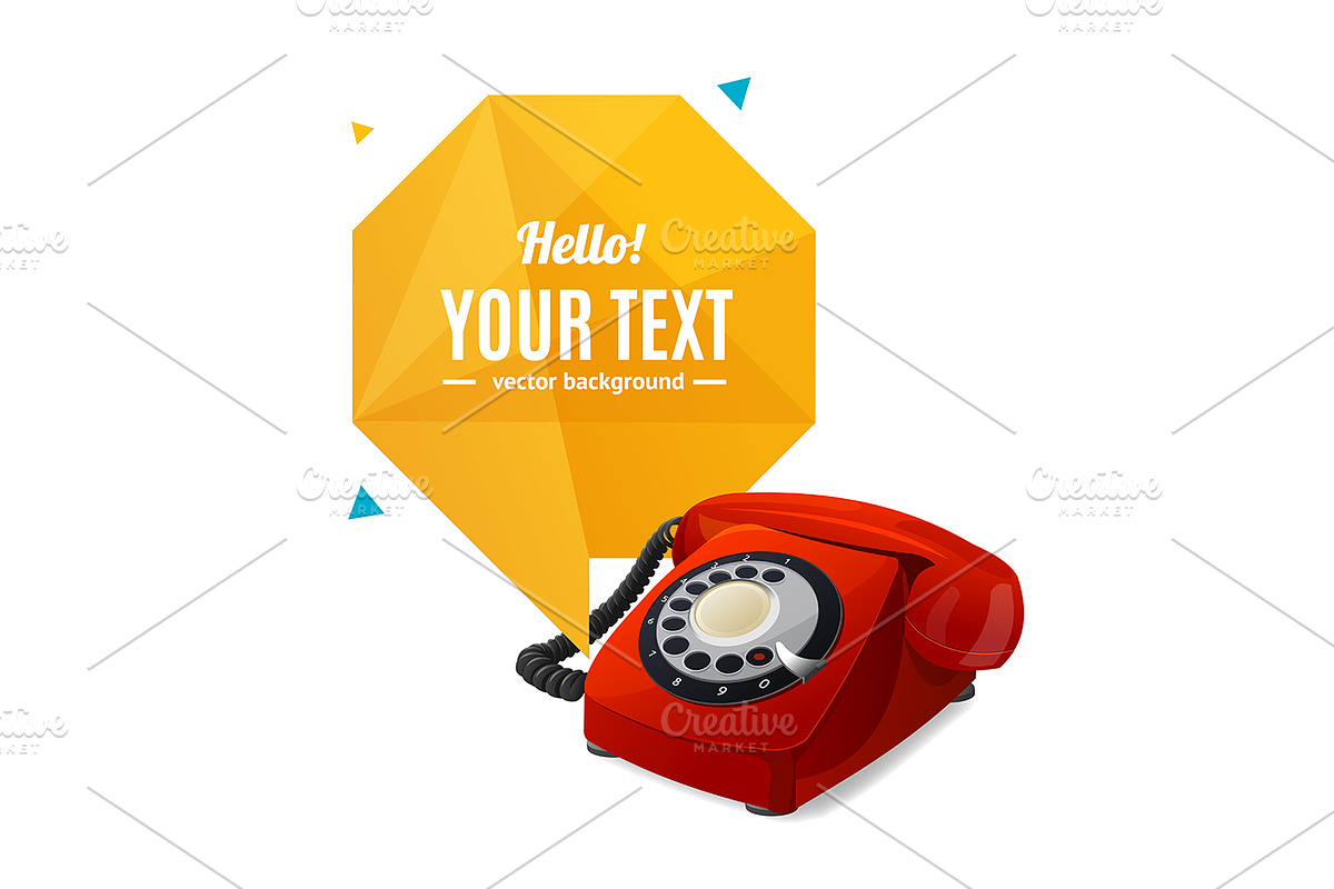 Rotary Telephone with Bubble Speech. in Illustrations - product preview 8