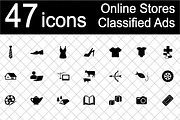47 icons - online stores