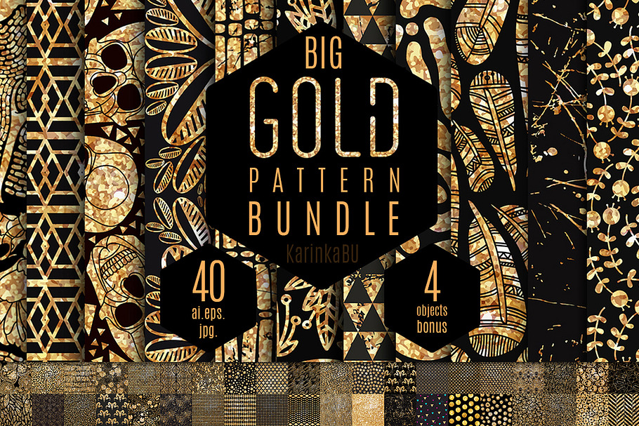 Big Gold Foil pattern bundle in Patterns - product preview 8