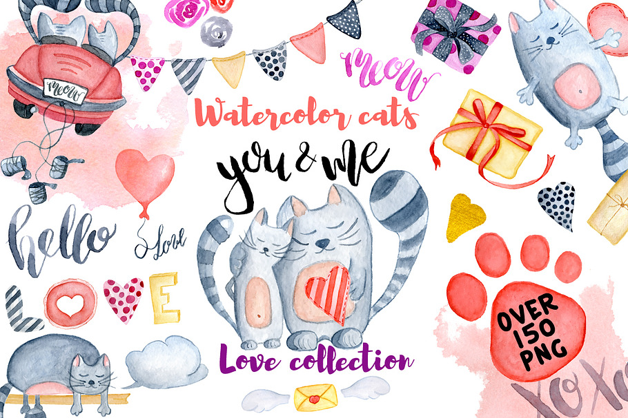 Love cats collection in Illustrations - product preview 8