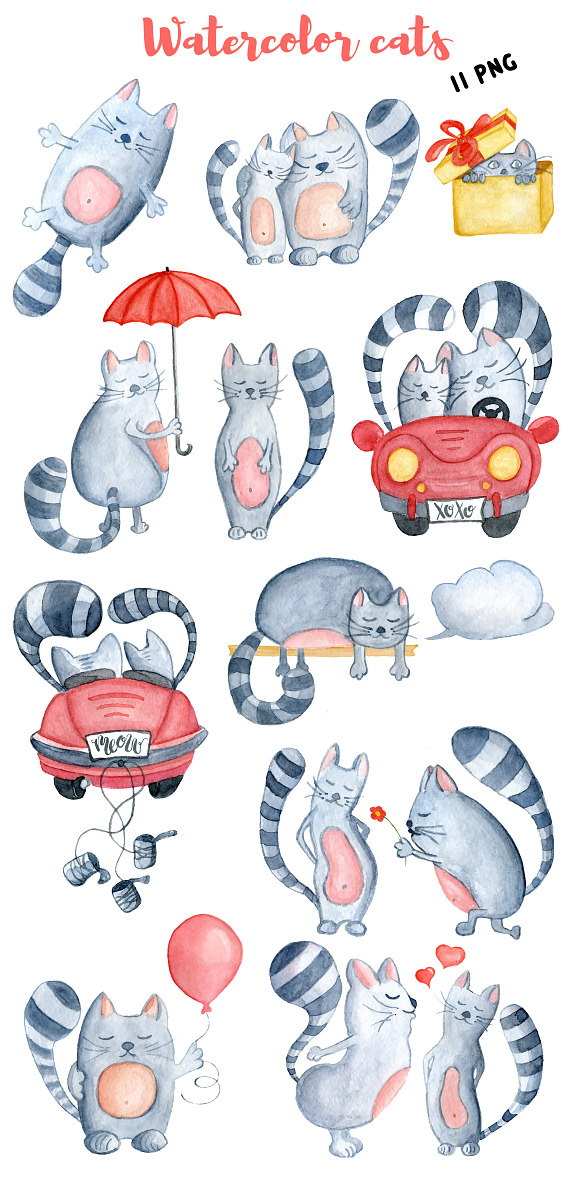 Love cats collection in Illustrations - product preview 1