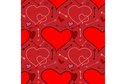 Valentine seamless pattern with hearts and arrows