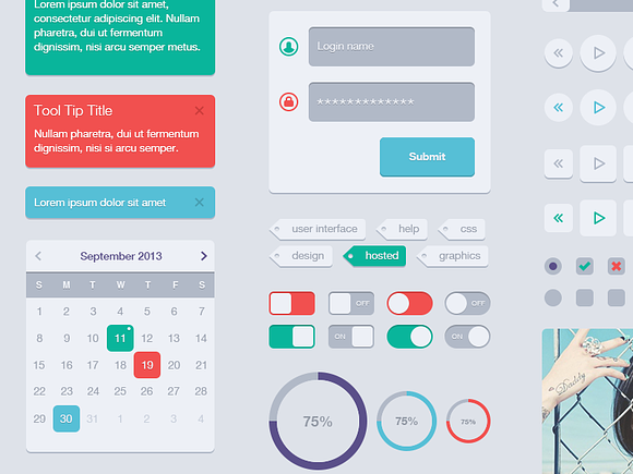 Flat UI Web Kit v2 in UI Kits and Libraries - product preview 3