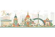 Abstract Kiev skyline 
