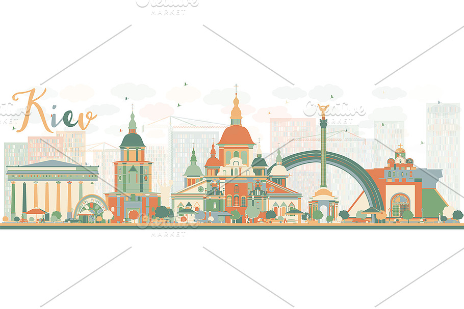 Abstract Kiev skyline  in Illustrations - product preview 8