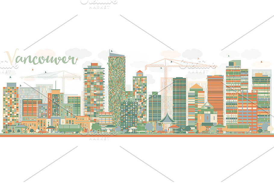 Abstract Vancouver skyline in Illustrations - product preview 8