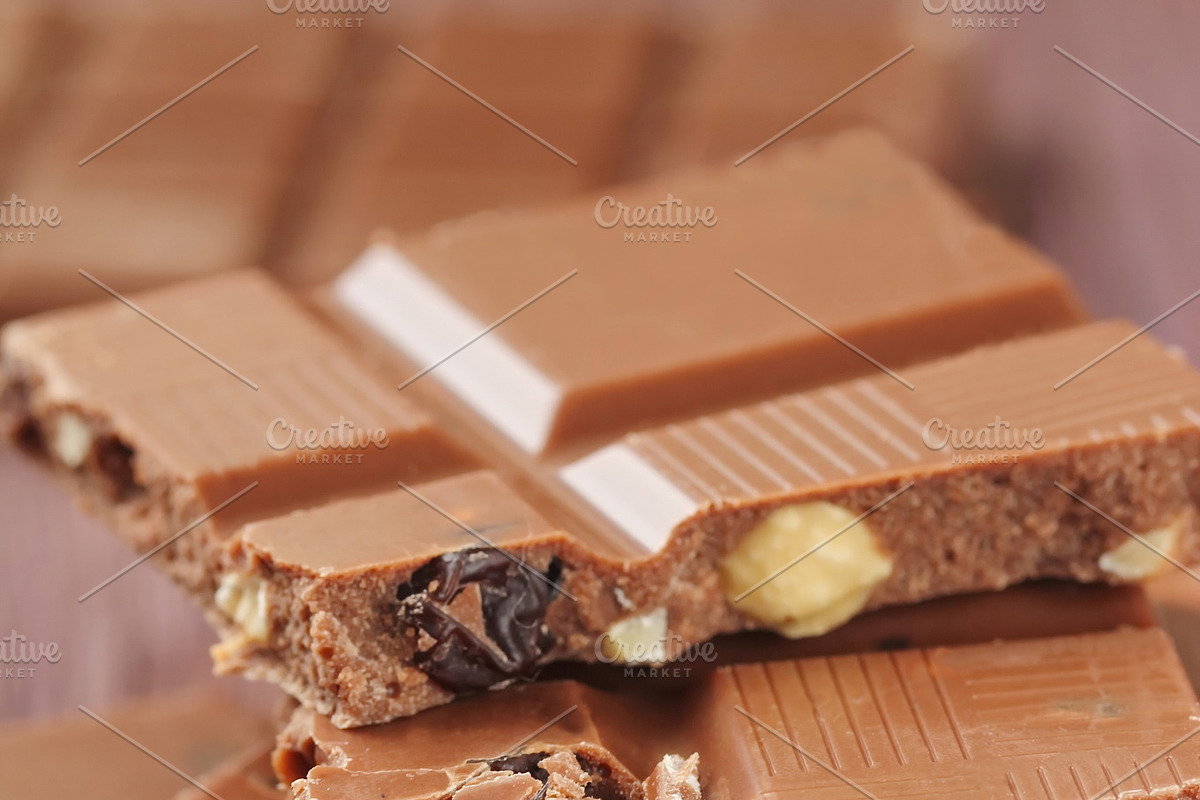 Pile of chocolate with nuts in Illustrations - product preview 8
