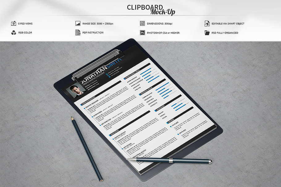 Clipboard Mock-Up in Print Mockups - product preview 8