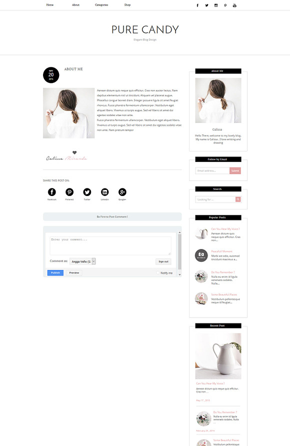 Blogger Template - PURE CANDY in Website Templates - product preview 3