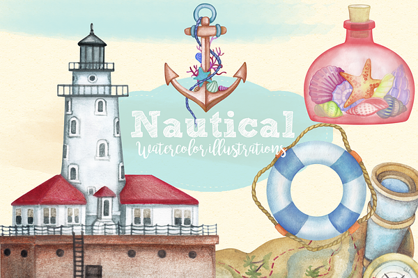 Watercolor Nautical Clipart Images