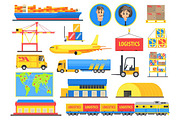 Logistic Elements Colorful Infographic