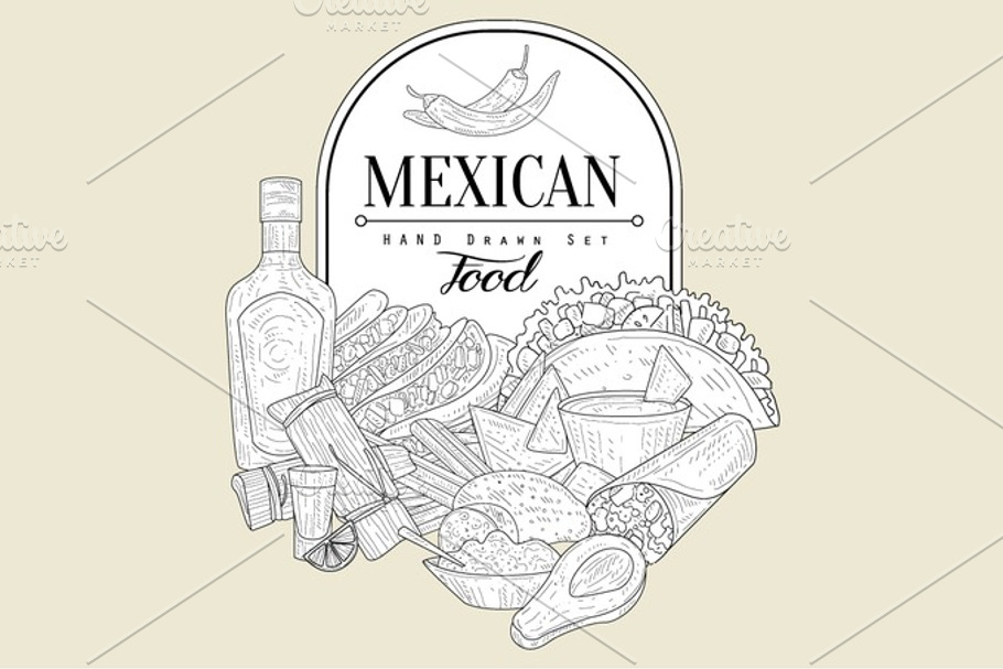 Mexican Food Vintage Sketch in Illustrations - product preview 8