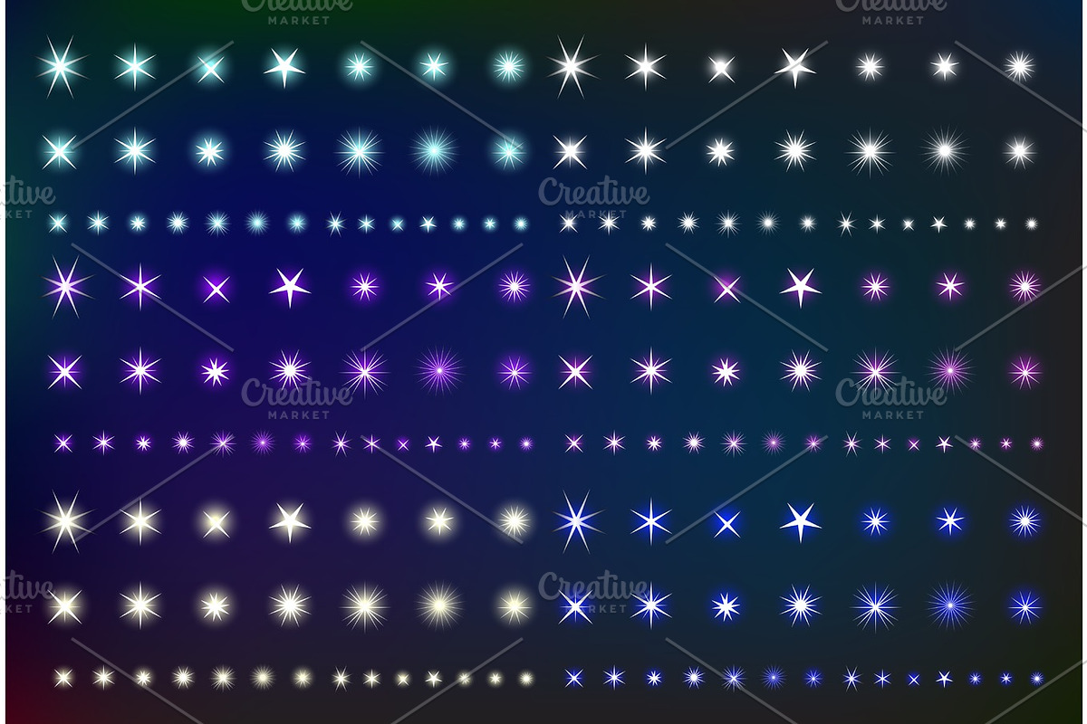 Set Glowing Light Effect Stars in Add-Ons - product preview 8