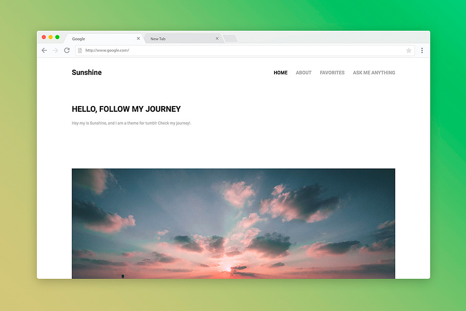 Sunshine - A Journey Tumblr Theme in Tumblr Themes - product preview 8