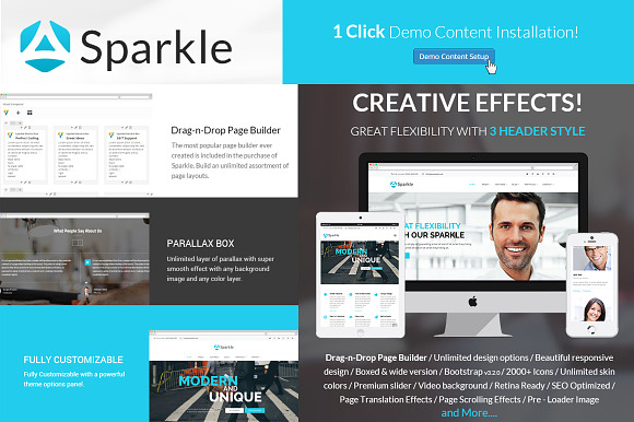Sparkle - Responsive WordPress Theme in WordPress Business Themes - product preview 1