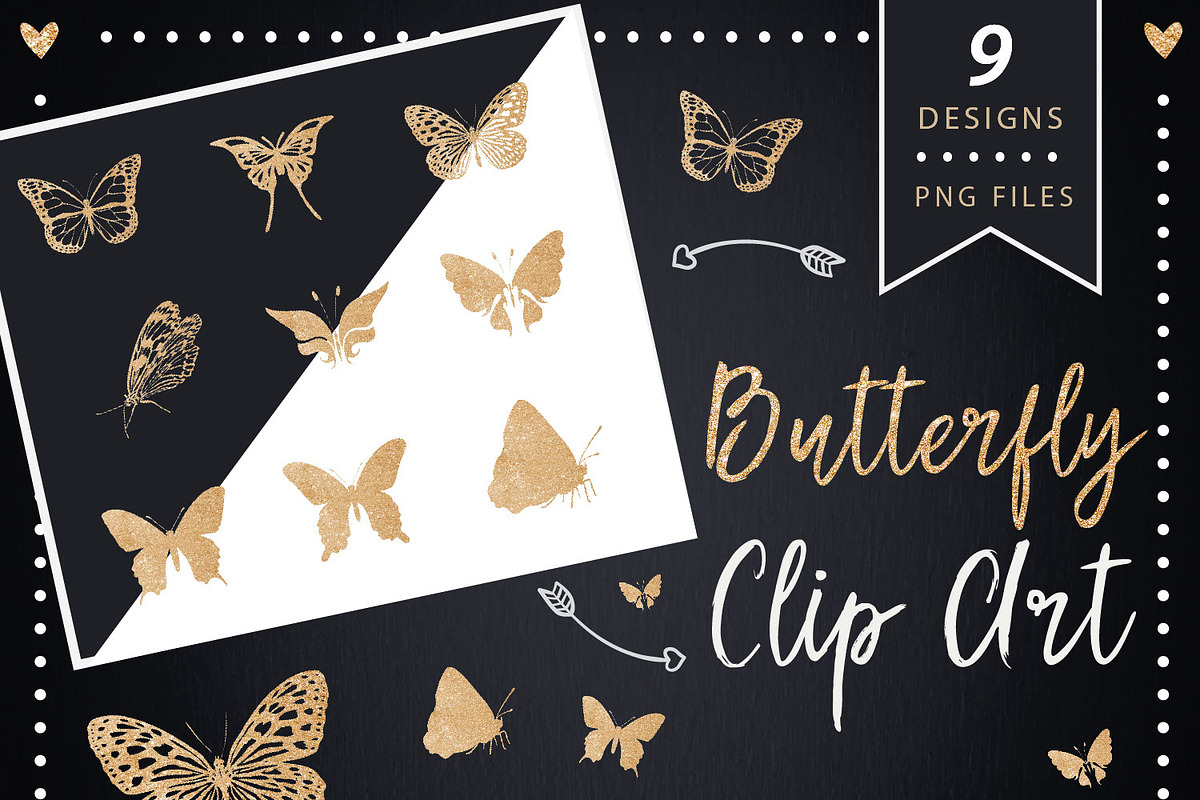 Butterfly Clip art in Graphics - product preview 8