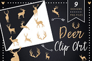 Deer Clip art, Glitter Silhouettes