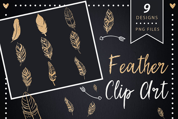 Feather Clip art - glitter clipart