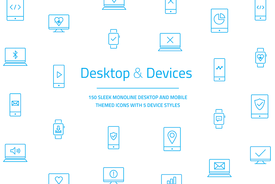 Desktop & Devices Vector Icon Set