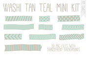 Washi Tan Teal Mini Kit