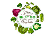 Healthy vegetable food poster. Vegetarian menu