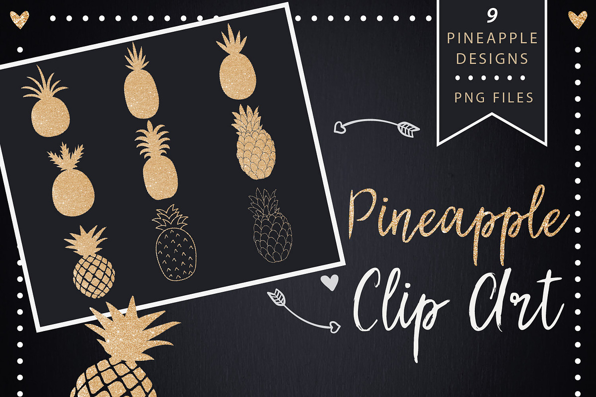 Pineapple Clipart Digital art in Graphics - product preview 8