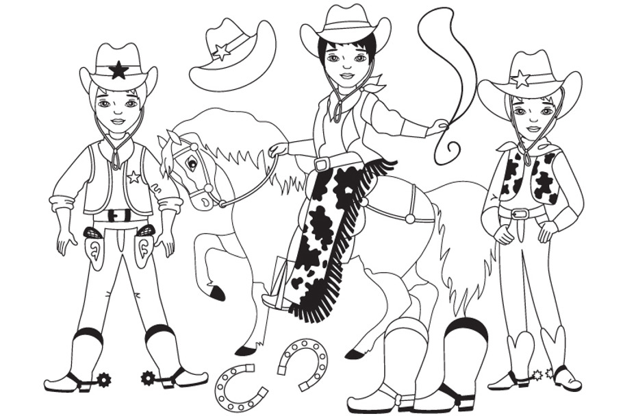 Vector Black and White Cowboy Set in Illustrations - product preview 8