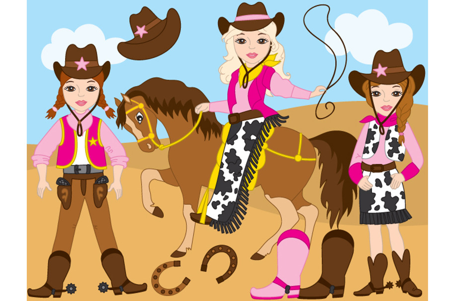 Vector Cowgirl Set