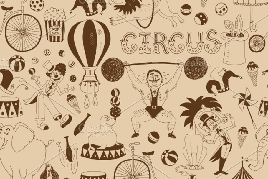 Retro seamless circus background