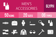 50 Men's Items Glyph Inverted Icons