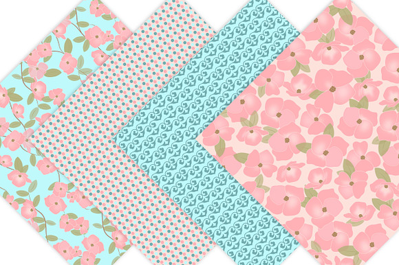 Floral Digital Paper in Patterns - product preview 3