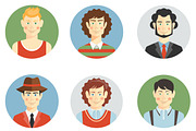 Boys and men faces icons