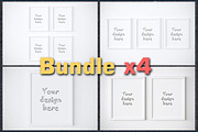 BUNDLEx4 basic white frame mockup