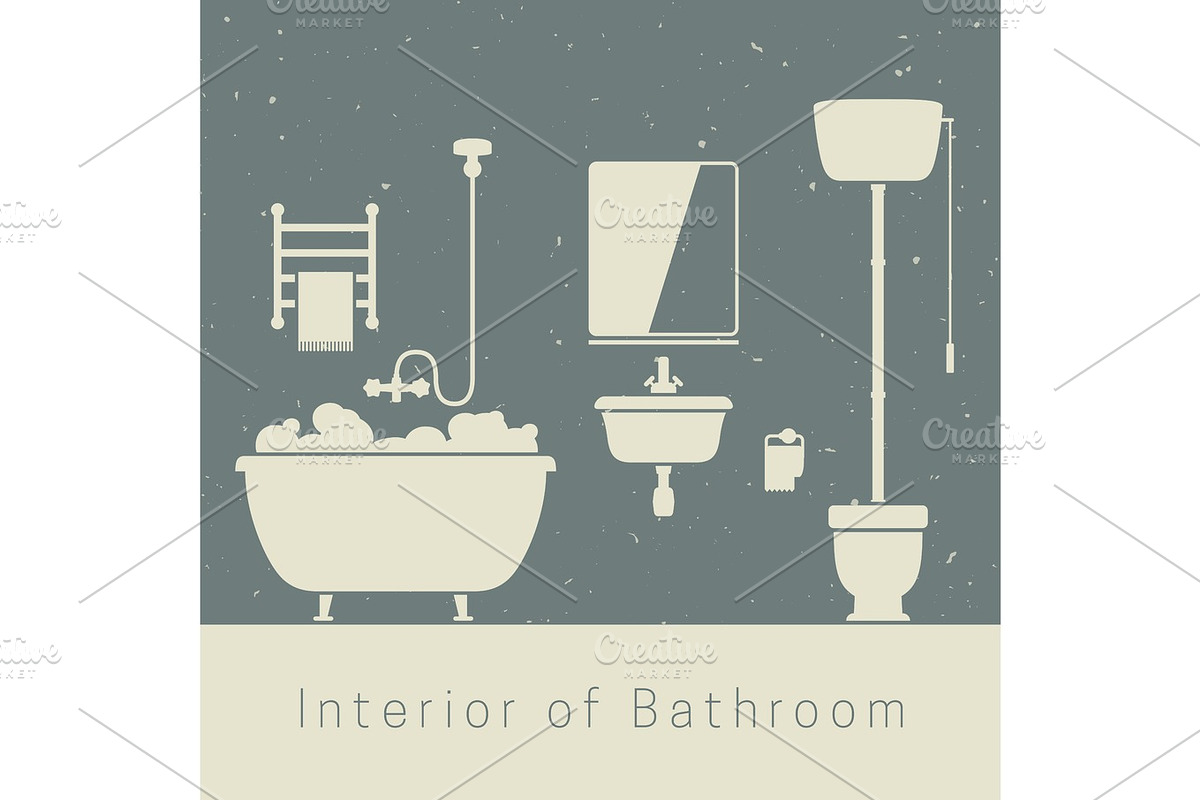 Bathroom interior in Illustrations - product preview 8