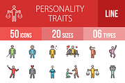 50 Personality Filled Line Icons
