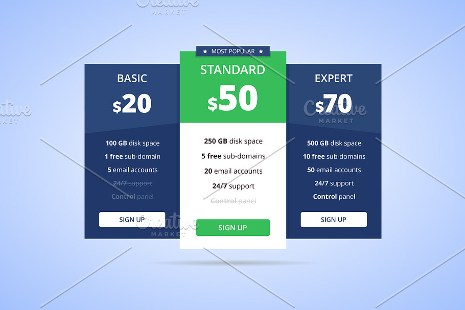 Pricing Table in Illustrations - product preview 8